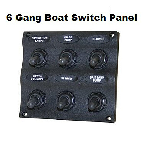 Boat marine switch panel 6 gang