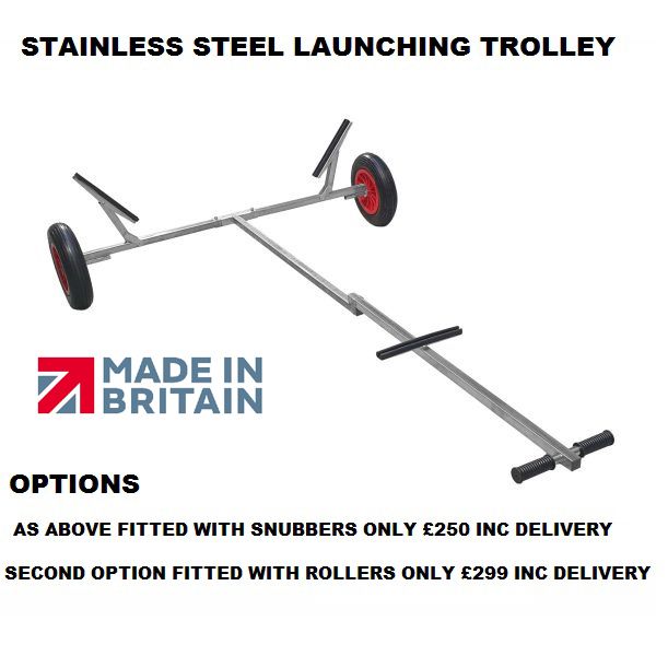 ​Stainless Steel Boat Launching Trolley, folds for transport in car boot