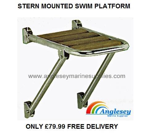 Boat swim platform transom mounted