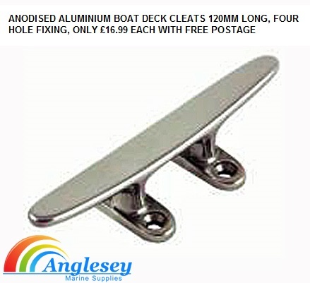 120MM Long anodised aluminium boat deck cleats