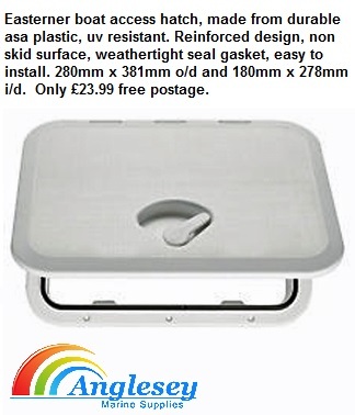 Rectangular boat access hatch non slip surface