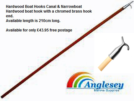 Hardwood boat hook canal and narrowboat