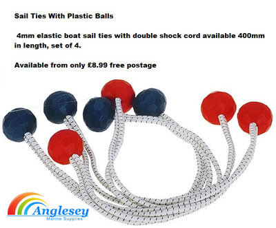 Boat Sail Ties 400mm Long 4 Pack
