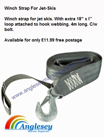 Winch strap for jetskis pwcs with loop 4 meters