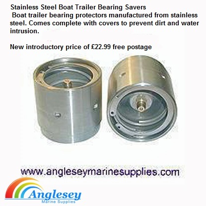 Boat trailer stainless steel bearing savers