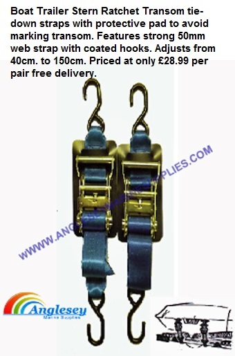 Transom ratchet tie down straps