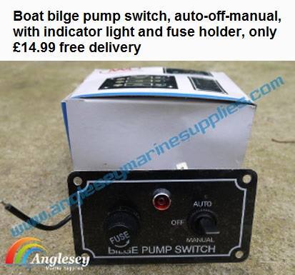 Boat bilge pump switch panel
