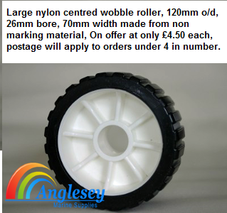 Boat trailer wobble roller nylon centre