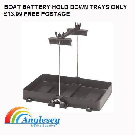 Boat battery hold down tray