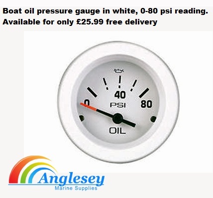 Boat Oil Pressure Gauge In White