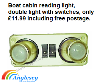 Boat cabin overhead reading light twin
