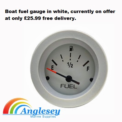 Boat fuel gauge in white