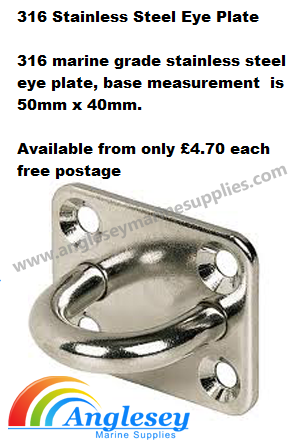 8mm Stainless Steel Eye Plate 316