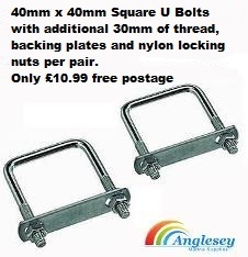 Boat Trailer Square U Bolt 40mm x 40mm