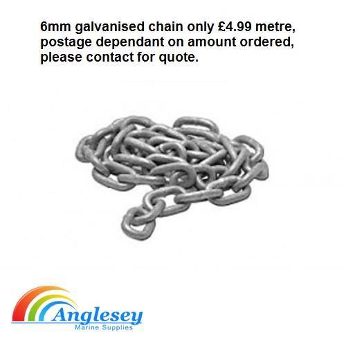 6mm heavy duty galvanised chain boat anchor per metre