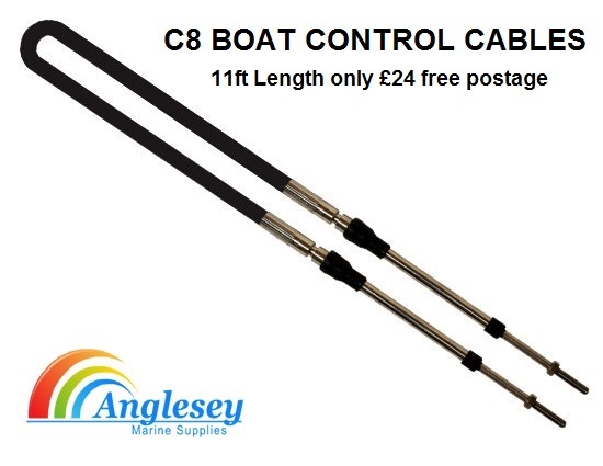 33C C8 Outboard engine control cable ultraflex 11ft