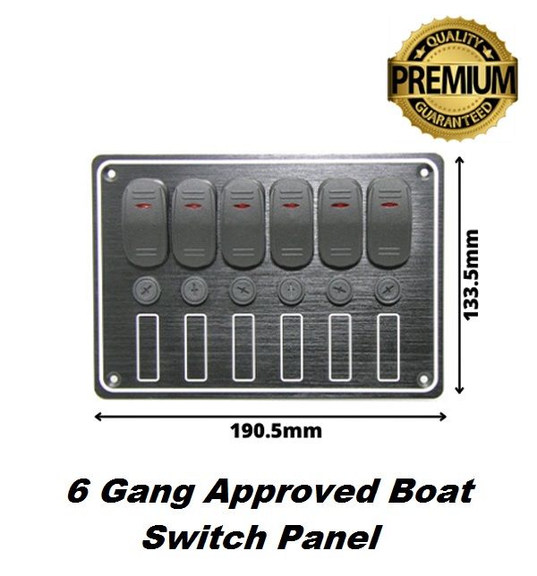 6 Gang Boat Switch Panel Fused