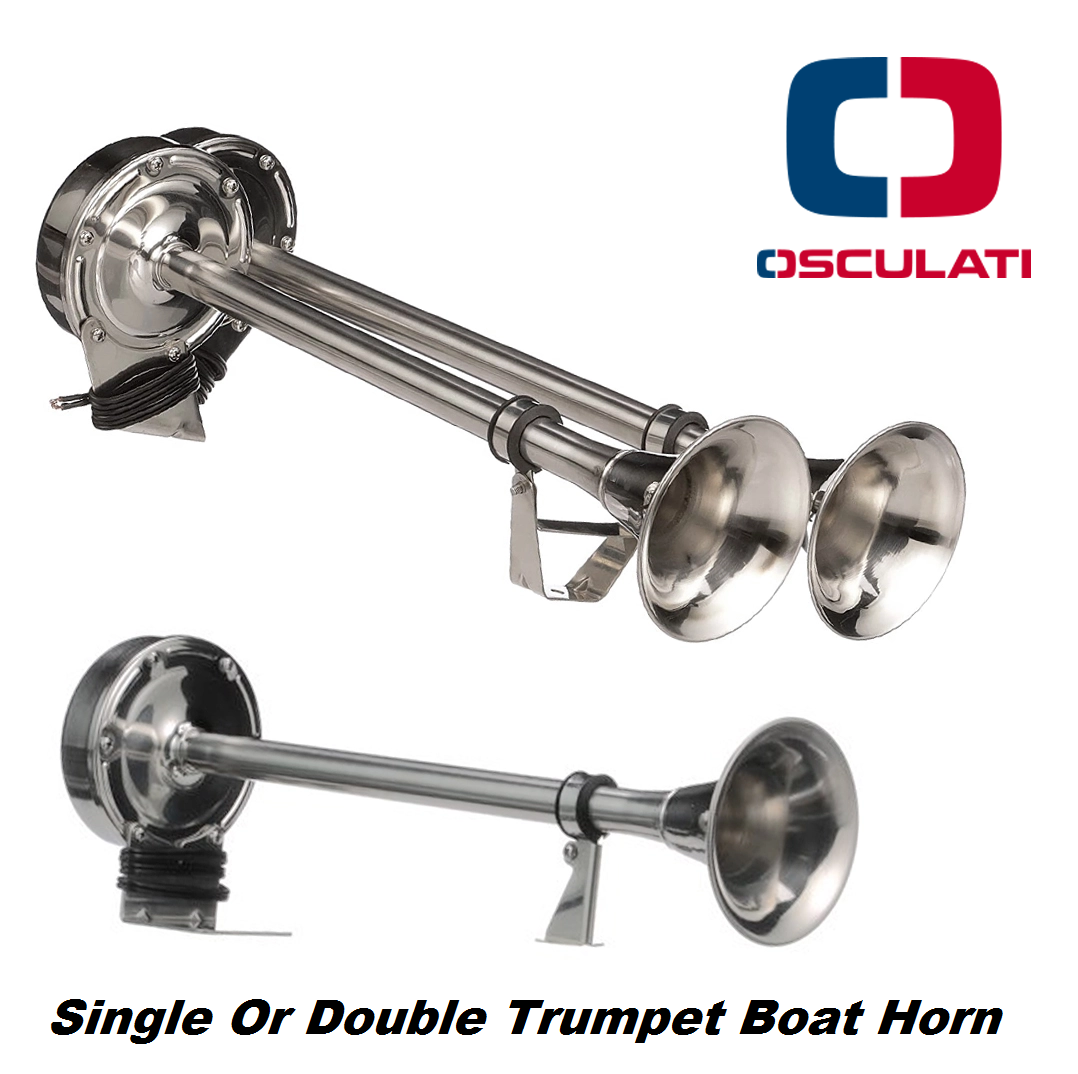 Trumpet Boat Horn 12v Single Or Double (Plastic Or 316 Stainless)