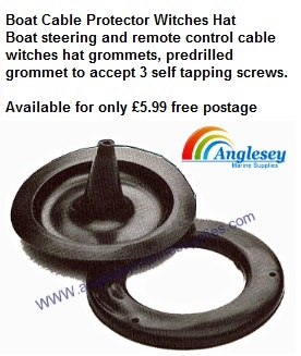 Boat steering control cable grommet witches hat