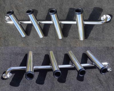 5 Pack Stainless Steel 316 Boat Fishing Rod Holders (40mm Tube Mount)