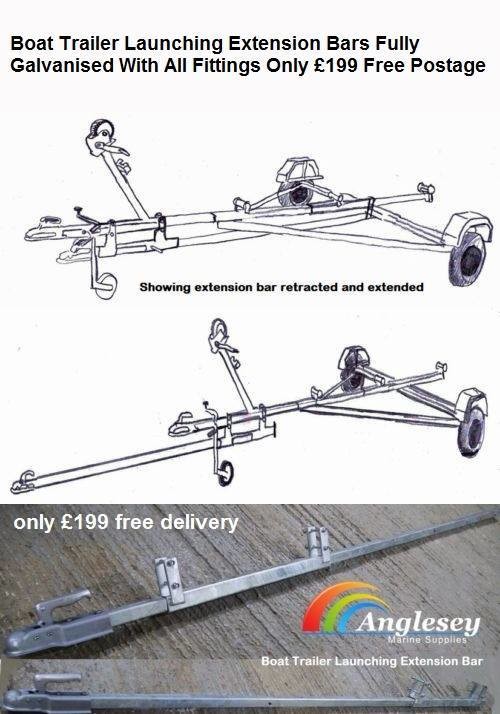 Boat trailer launching extension bar