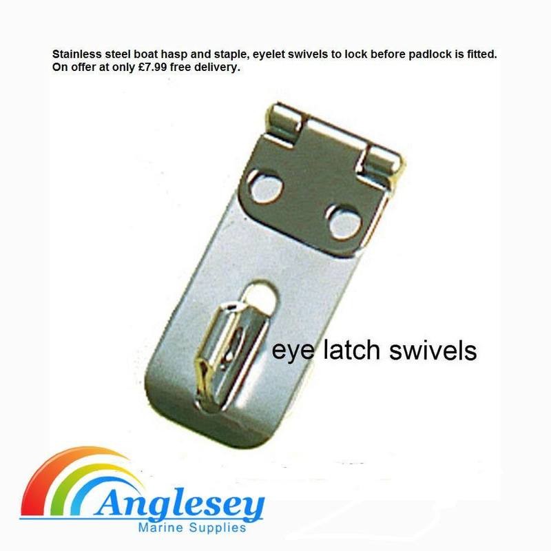 Boat cabin stainless steel hasp and staple