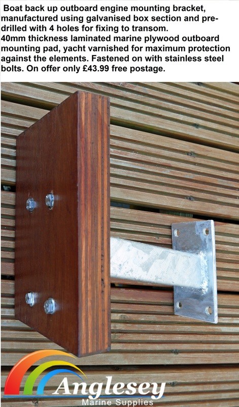 Galvanised outboard back up engine auxiliary bracket