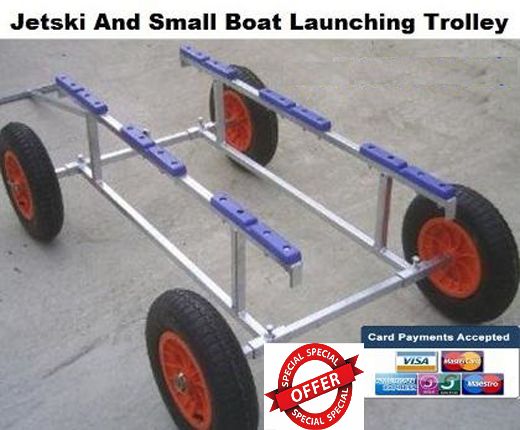 Jetski launching storage trolley cart
