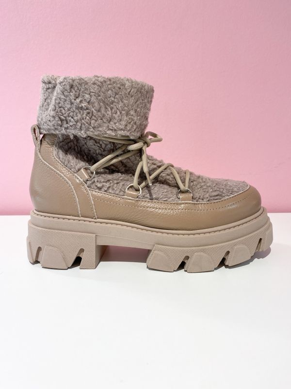 DWRS Harbin Fluffy bikerboot taupe
