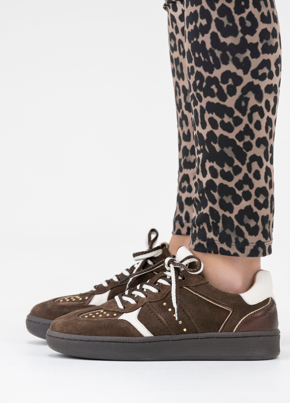 Mirabel brown/off white met studs DWRS