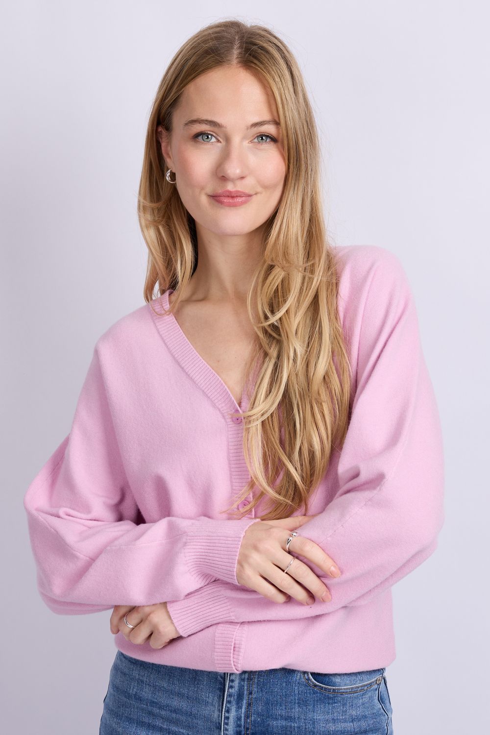 Kiara knit cardigan dusty mauve C&S