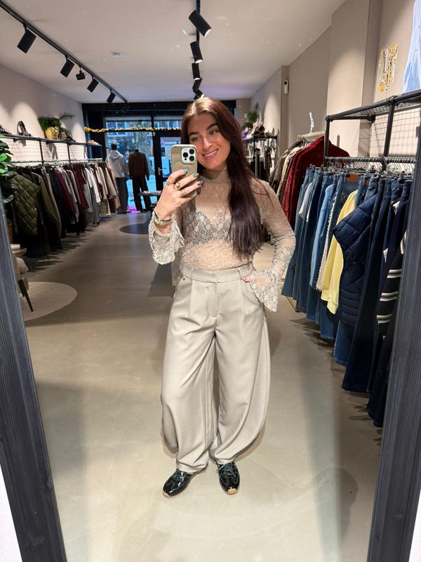 Nina pantalon barrel model light taupe