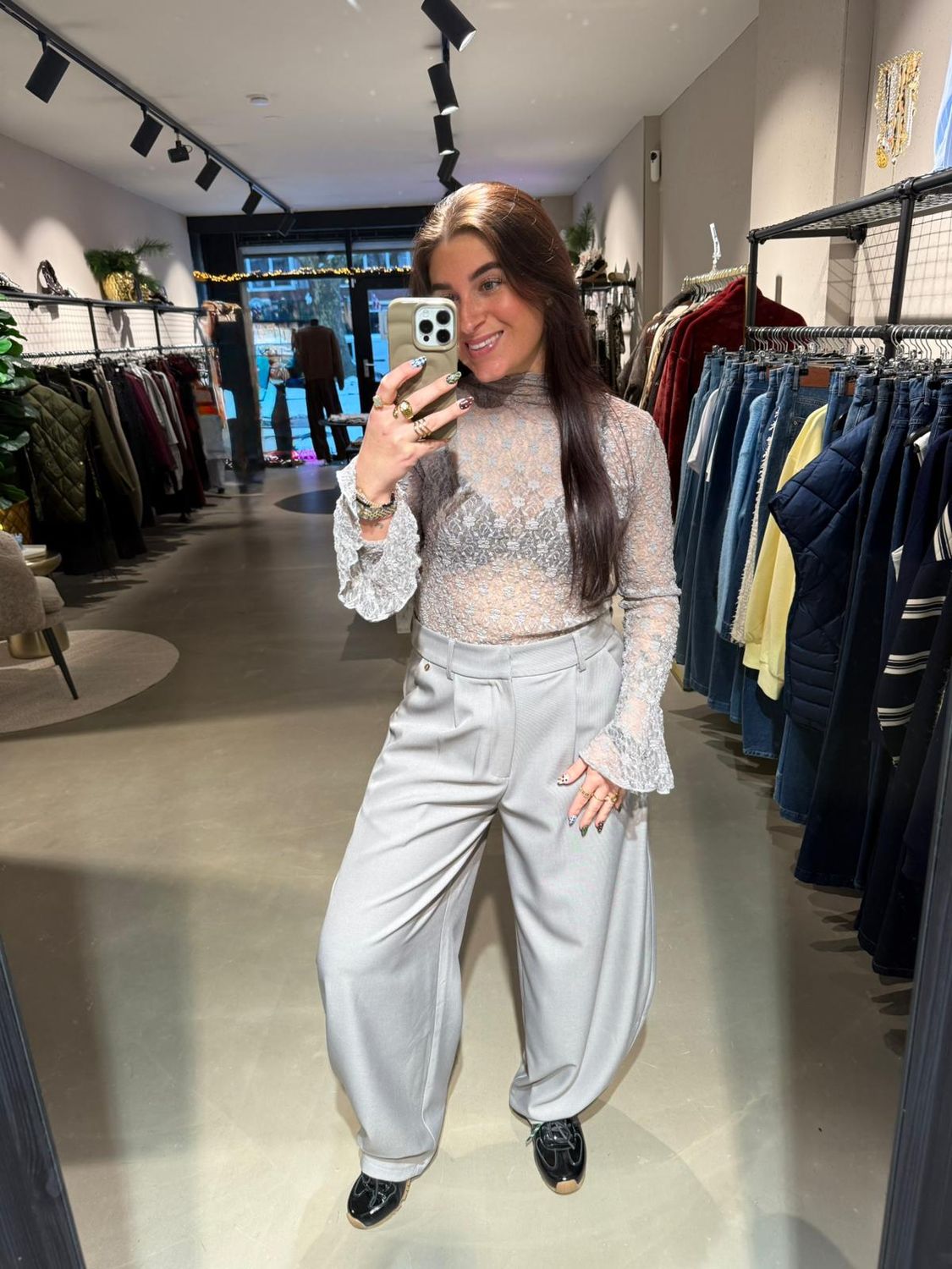 Nina pantalon barrel model grey