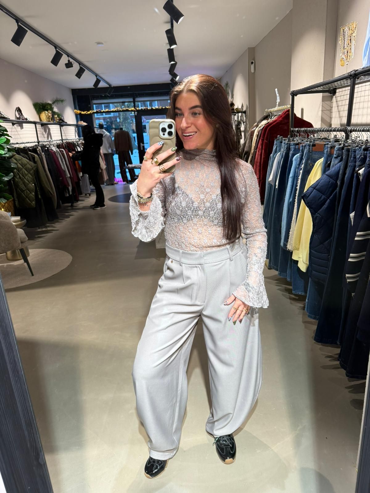 Nina pantalon barrel model grey