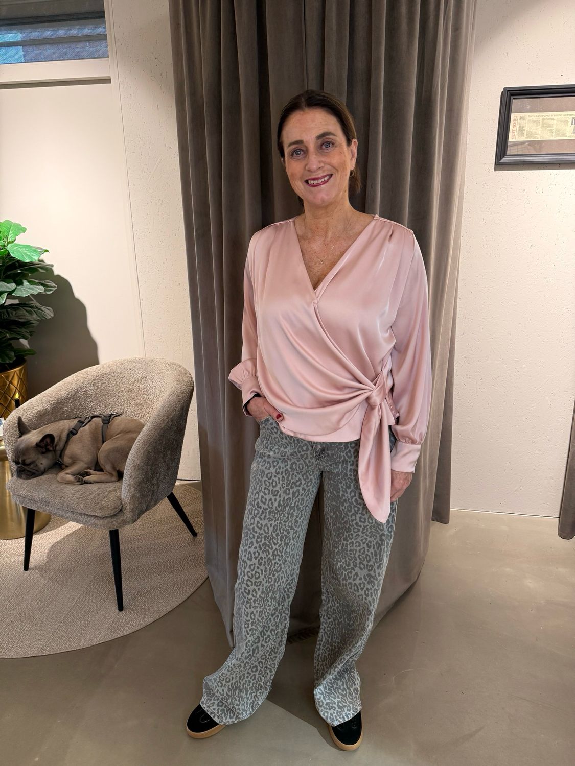 Esther overslag blouse pink