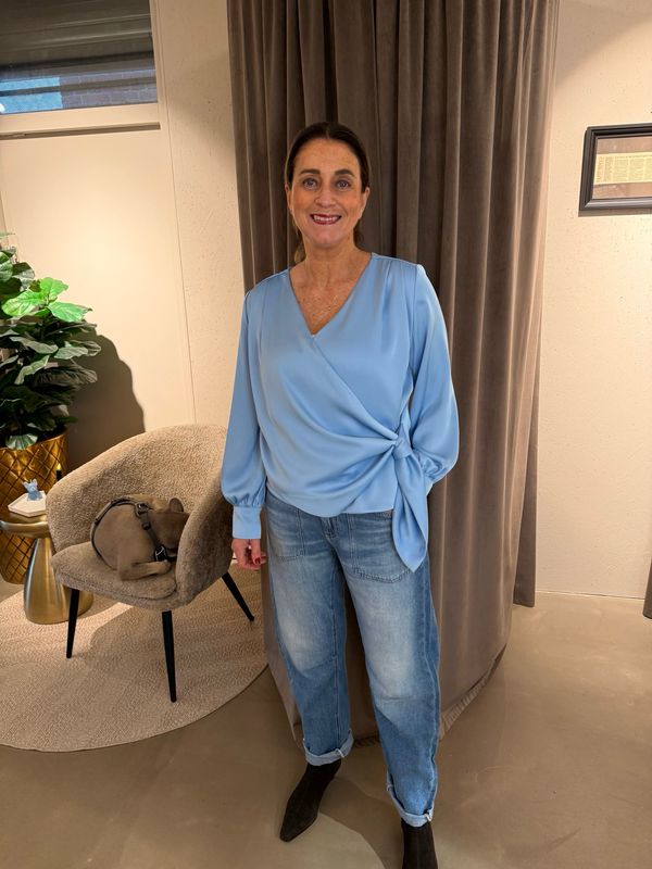 Esther overslag blouse blue