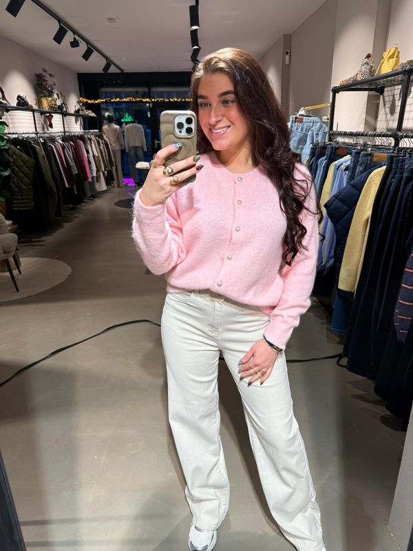 Danielle wideleg jeans beige