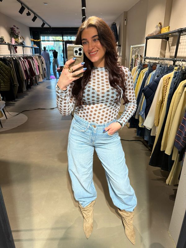 Dot longsleeve baby blue