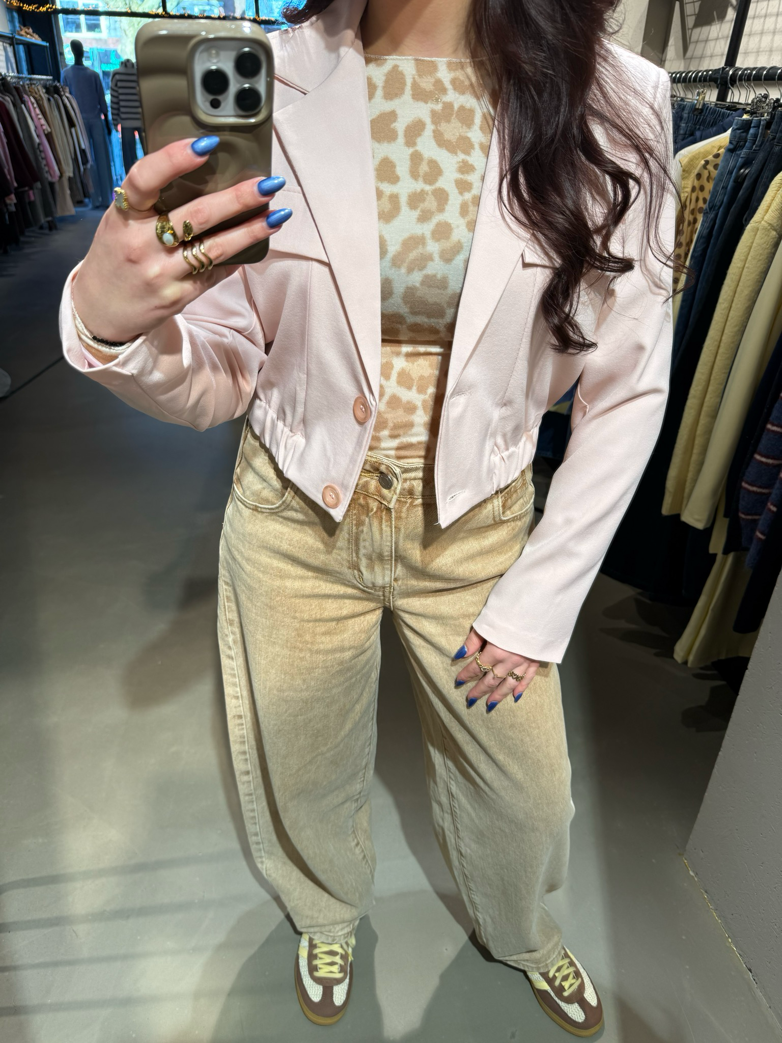 Puck korte blazer roze