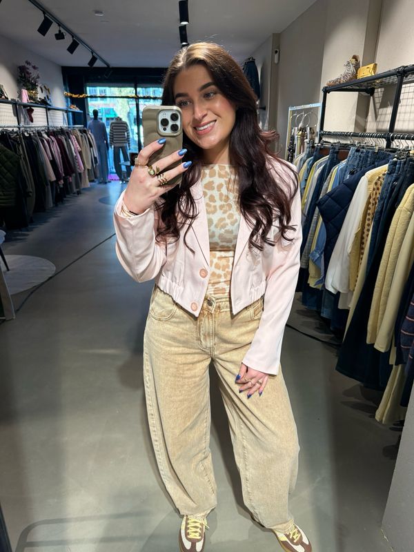 Puck korte blazer roze