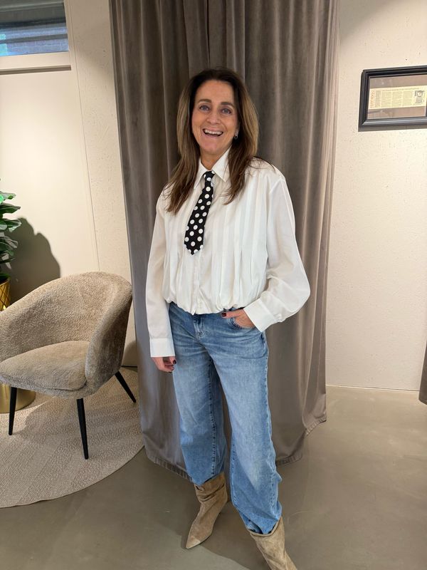 Karin stropdas dot zwart/wit