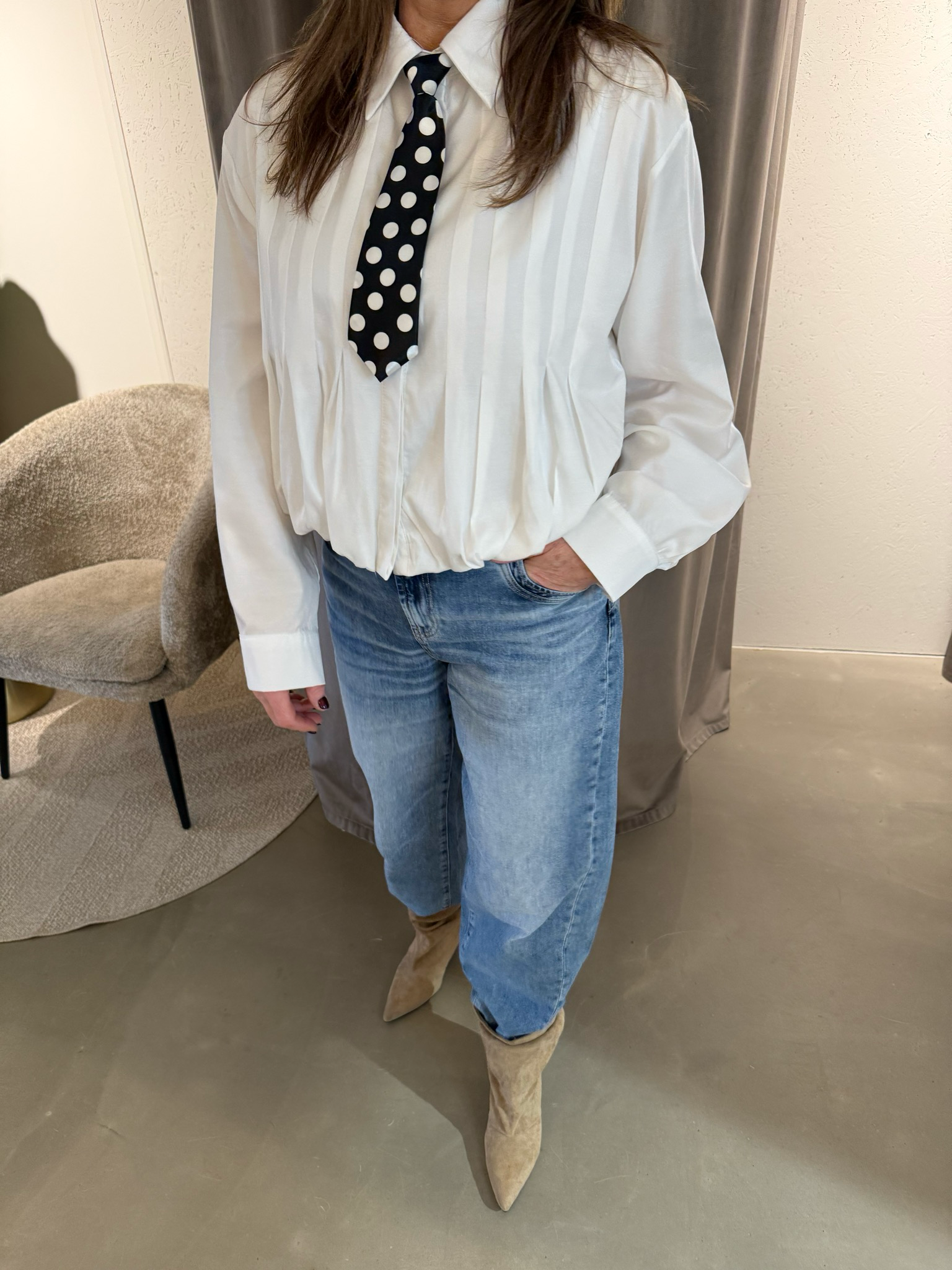 Karin stropdas dot zwart/wit