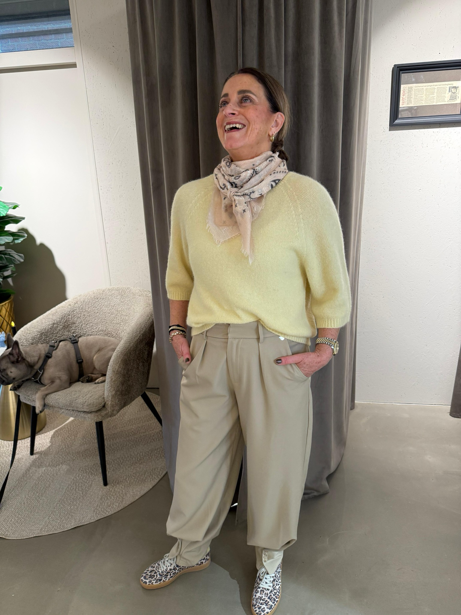 Naomi knit trui butter yellow