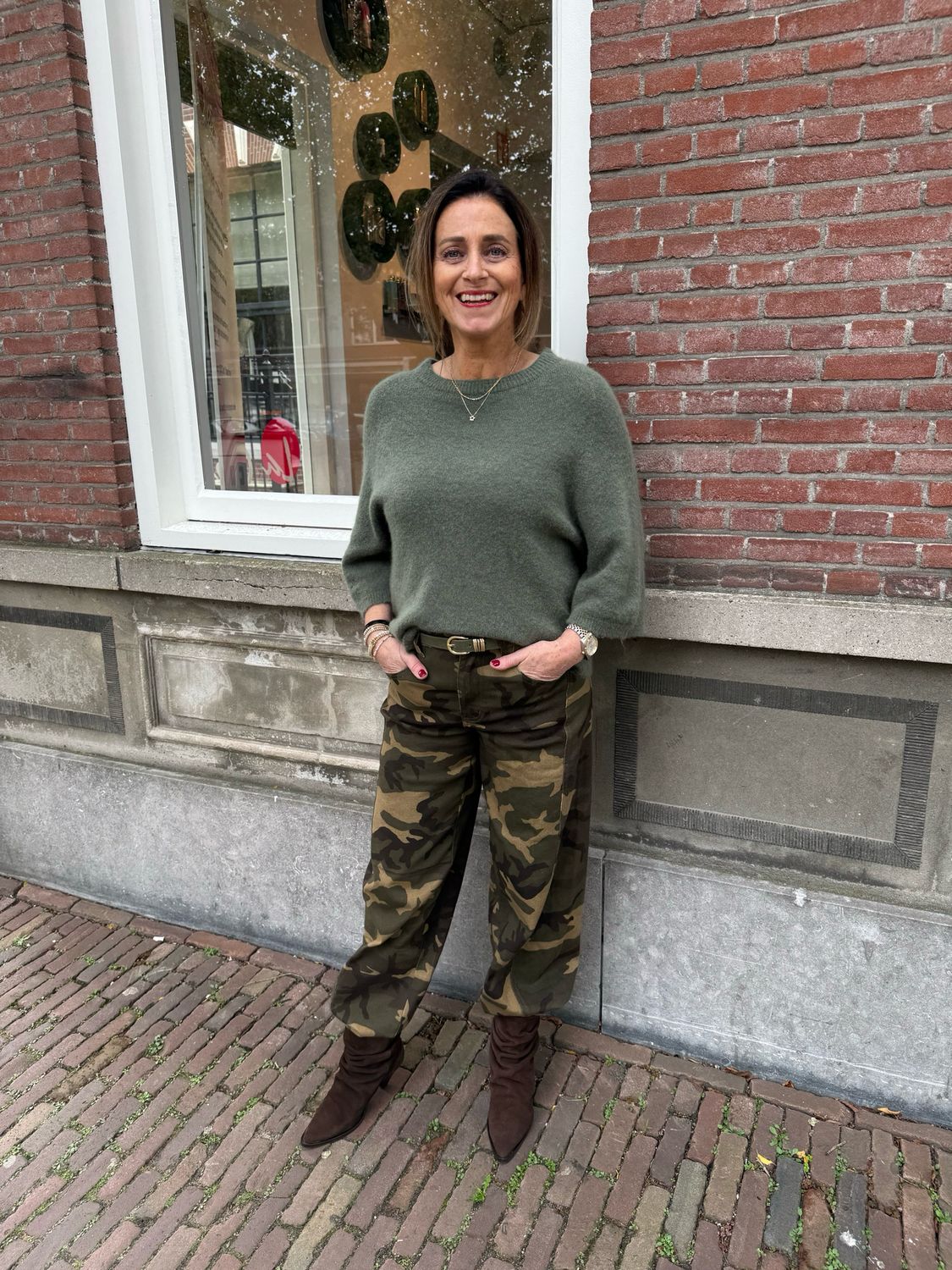 Minnie knitted trui army green Minnie knitted trui army green