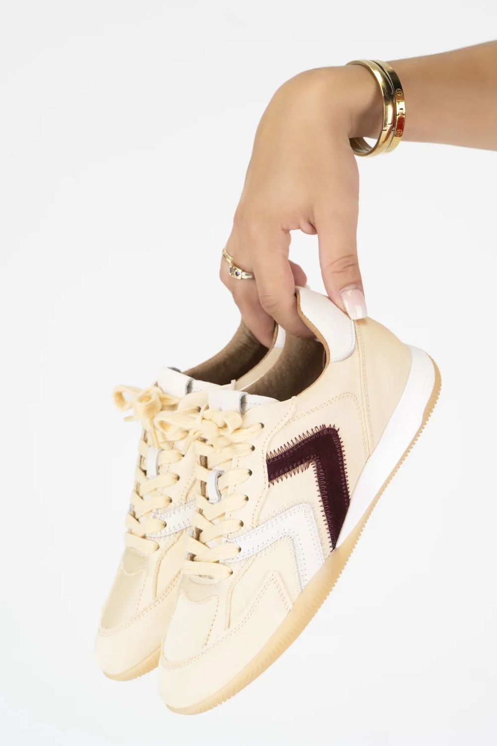 DWRS Hiki sneaker butter met bordeaux