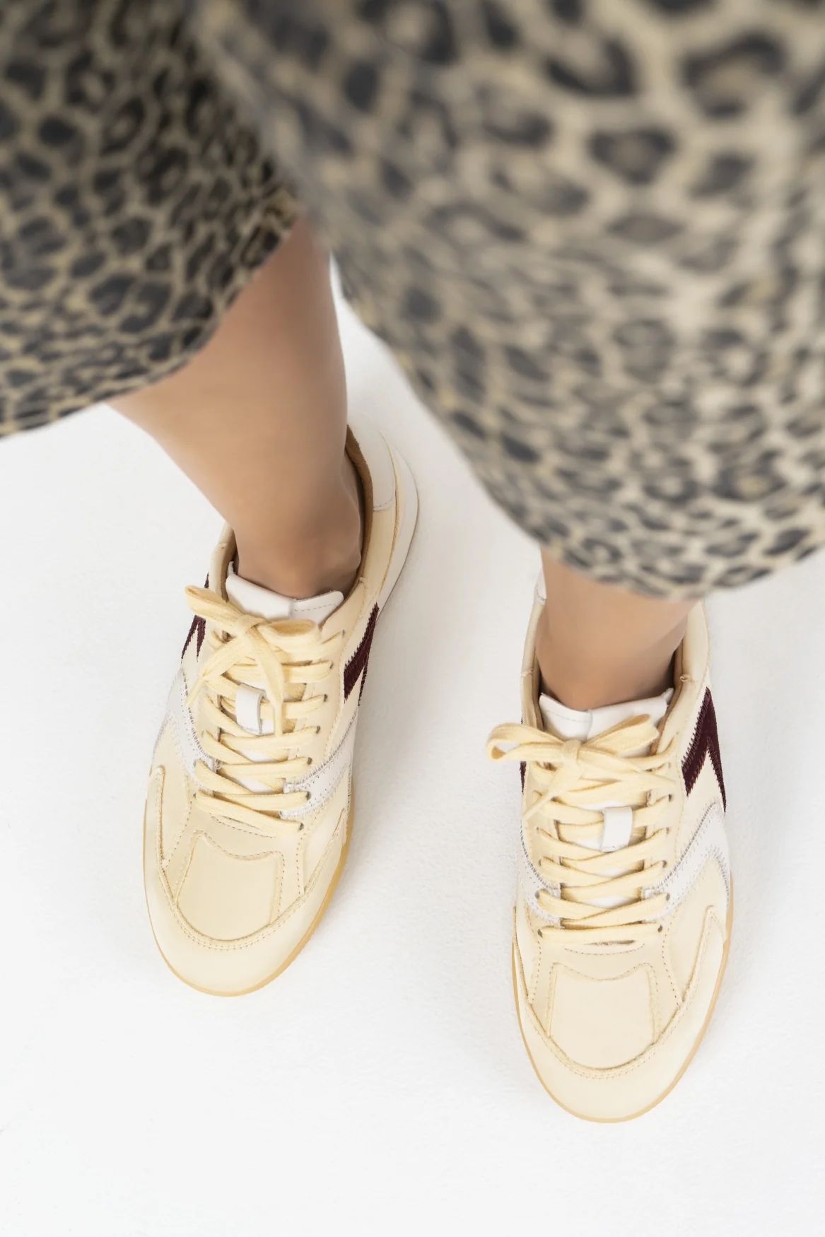 DWRS Hiki sneaker butter met bordeaux