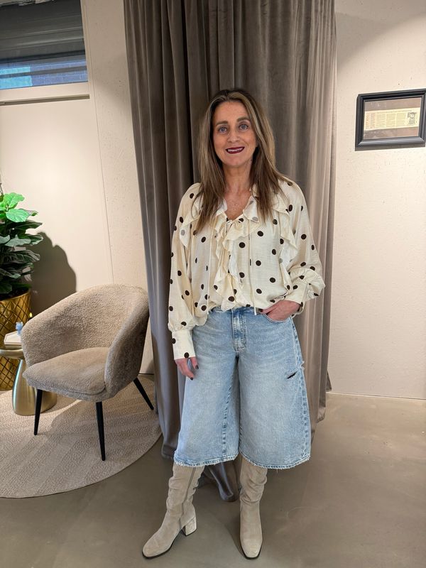 Romee ruffle blouse butter yellow braun