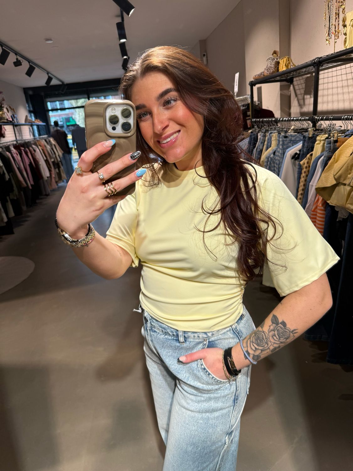 Ella snatched top butter yellow