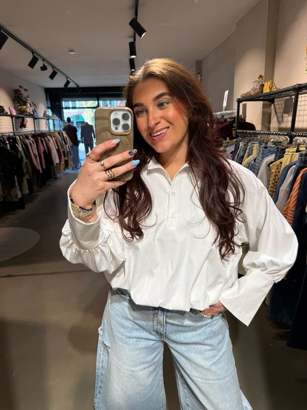 Maria cropped blouse wit