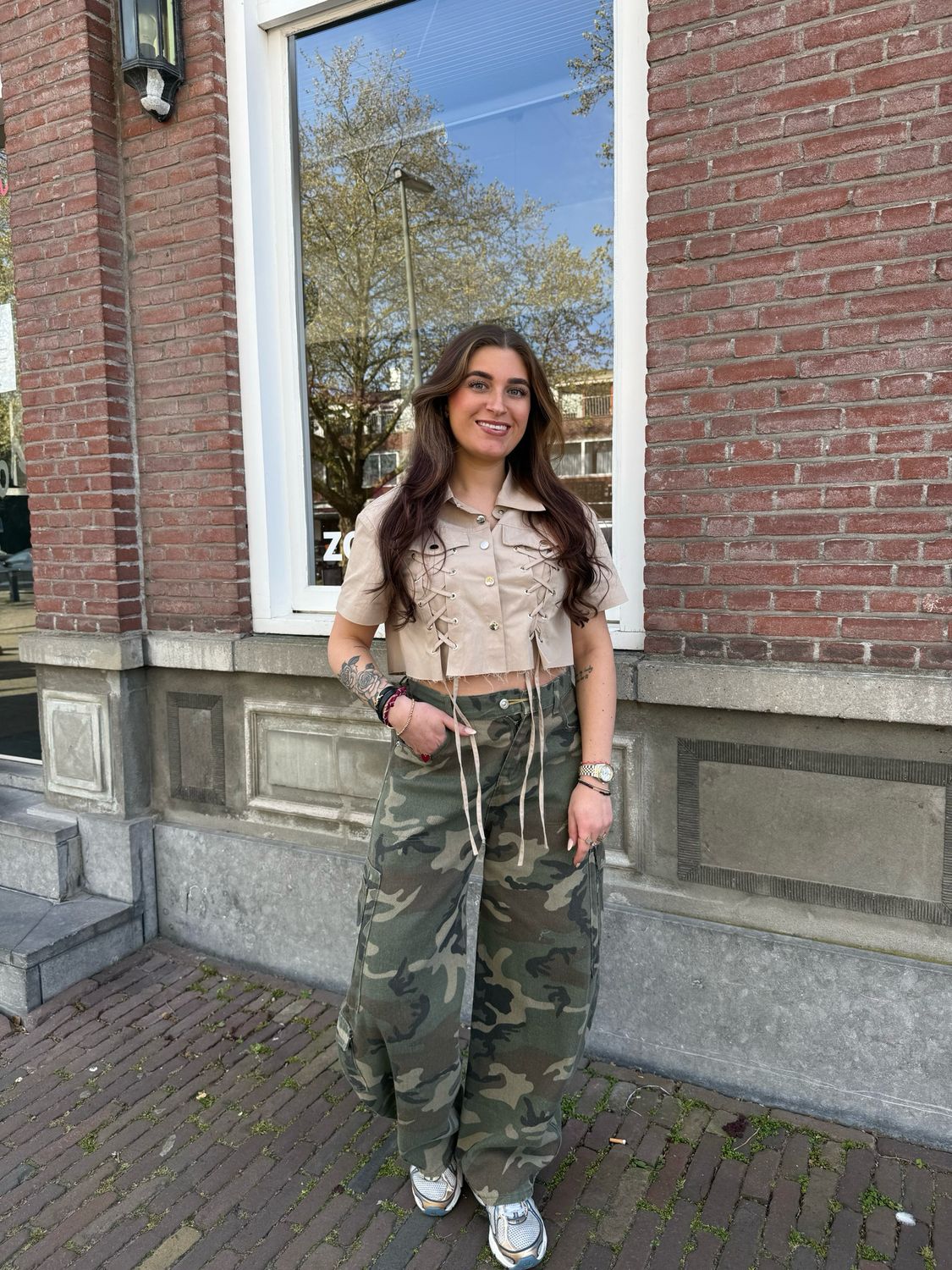 Charlie camouflage green  balloon jeans